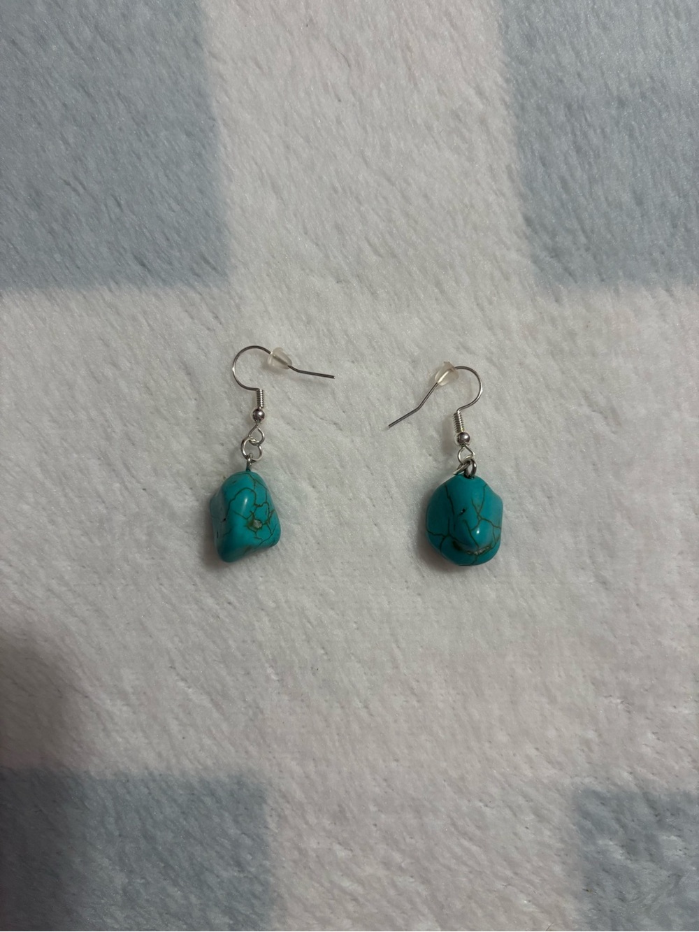 Never Worn Homemade Blue Stone Earrings